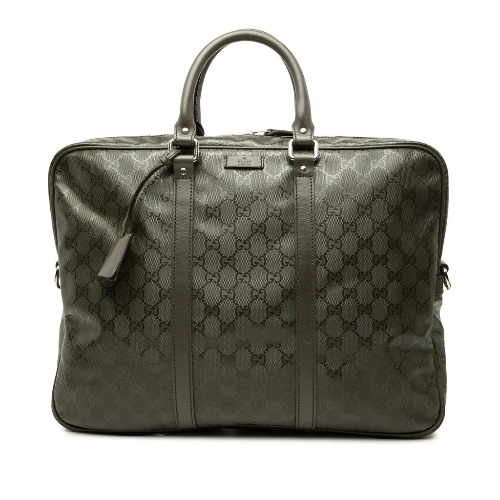 Gucci GG Imprime Business Bag Green Very good - Front View