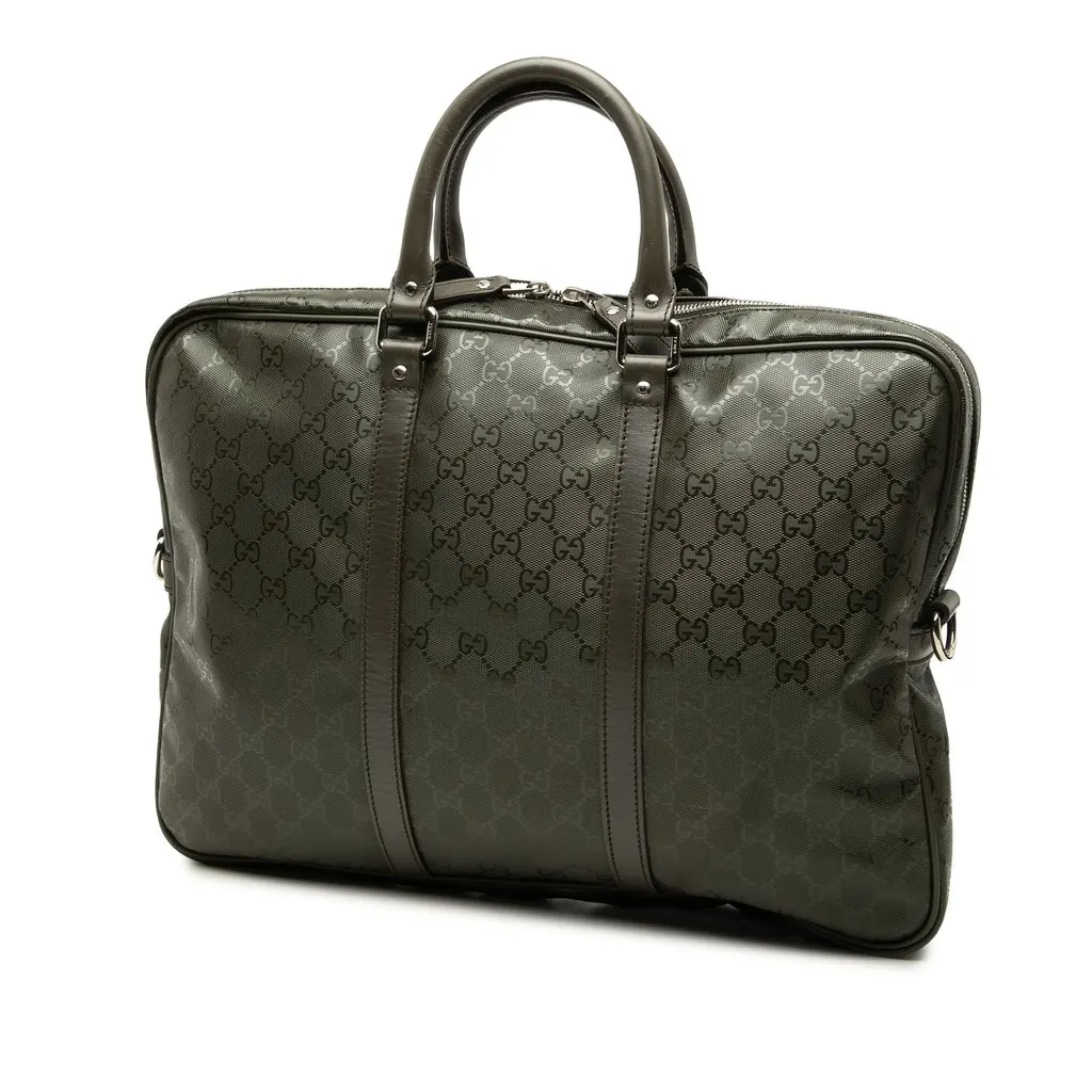 Gucci GG Imprime Business Bag Green Very good - Back View