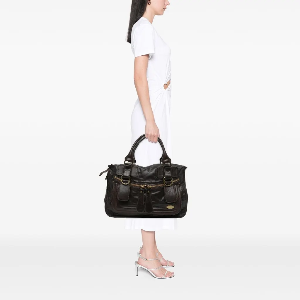 Chloé Large Leather Bay Satchel Brown Leather Very good - Box View