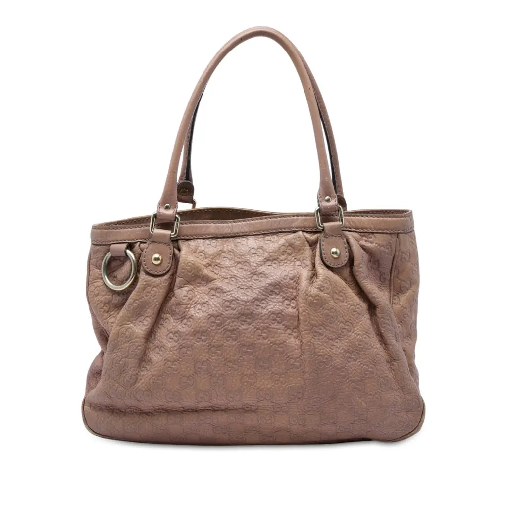 Gucci Guccissima Sukey Tote Pink Leather Good - Front View
