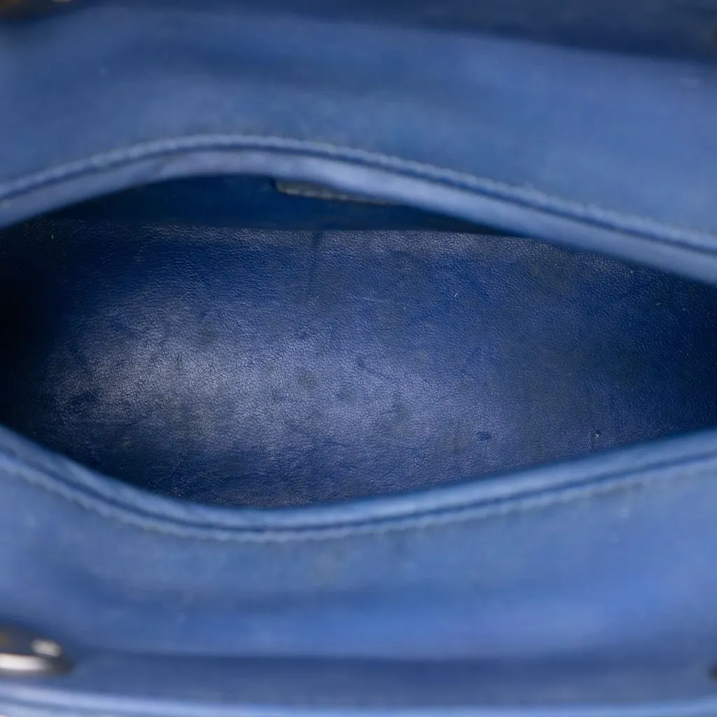 Dior Medium Ultra Matte Calfskin Embossed Cannage Lady Dior Blue Leather Good - Model View