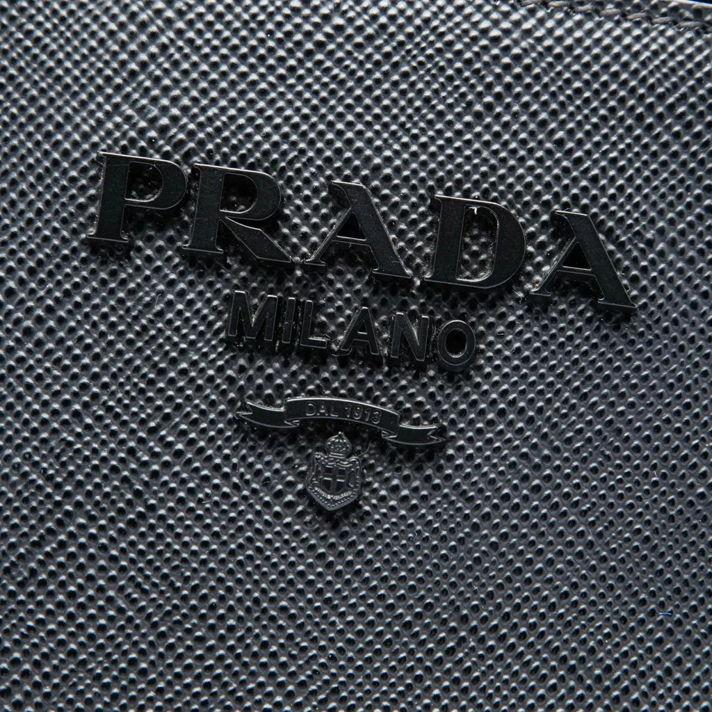 Prada Small Saffiano Cuir Monochrome Satchel Black Leather Very good - Box View