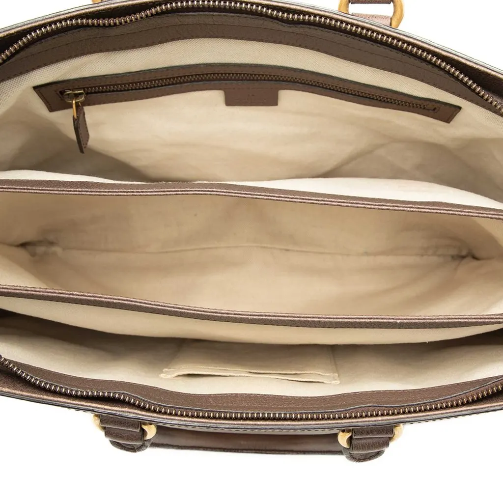 Gucci GG Supreme Ophidia Web Briefcase Beige Very good - Model View