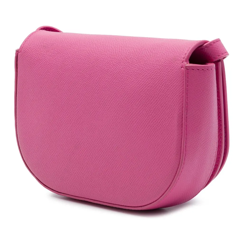 Balenciaga Grained Calfskin Logo Ville Day Crossbody XS Pink Leather Very good - Back View