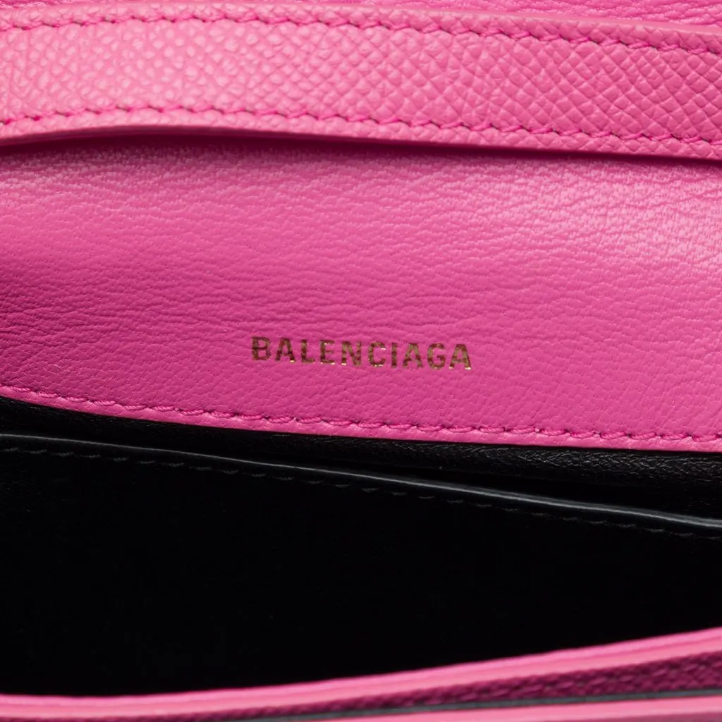 Balenciaga Grained Calfskin Logo Ville Day Crossbody XS Pink Leather Very good - Box View