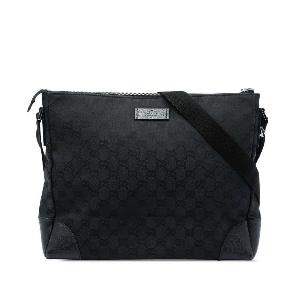 Gucci GG Canvas Joy Messenger Bag Black Canvas Good - Front View