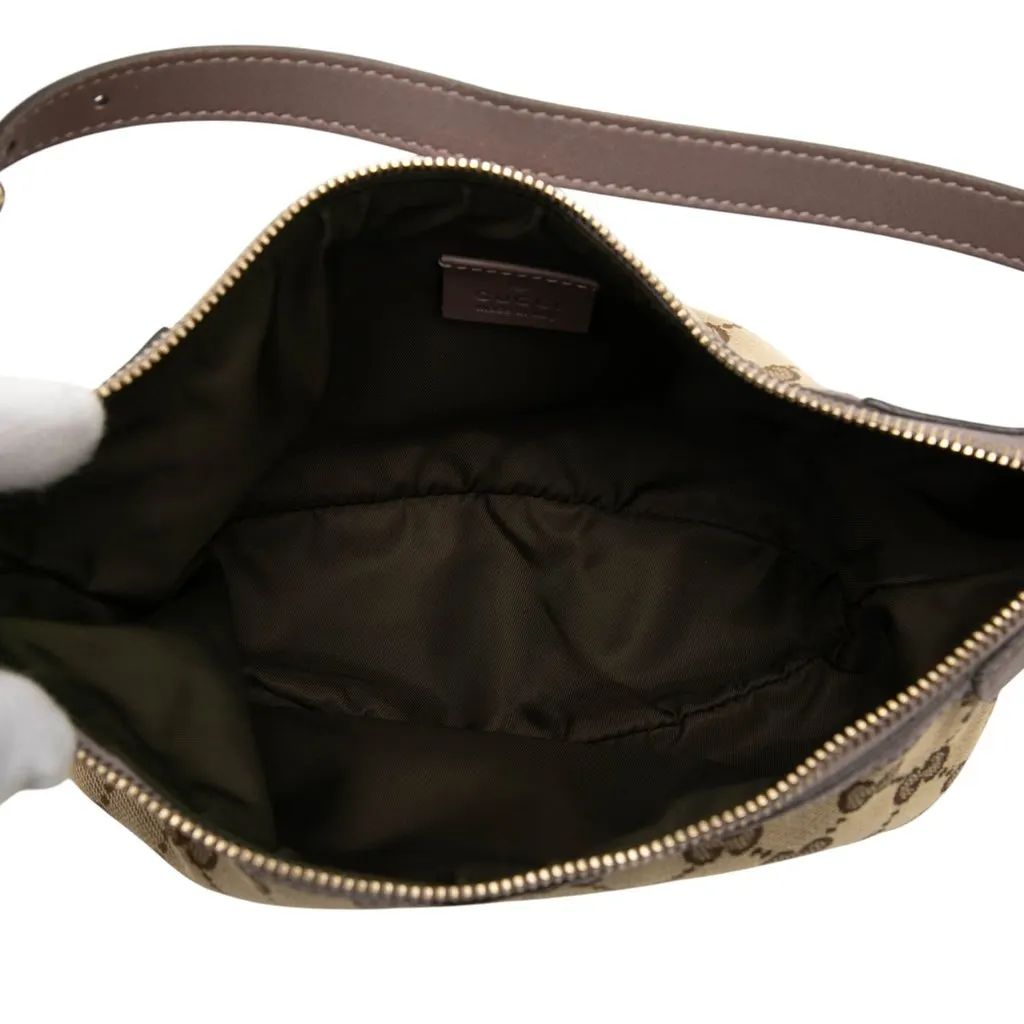 Gucci GG Canvas Web Handbag Beige Very good - Model View