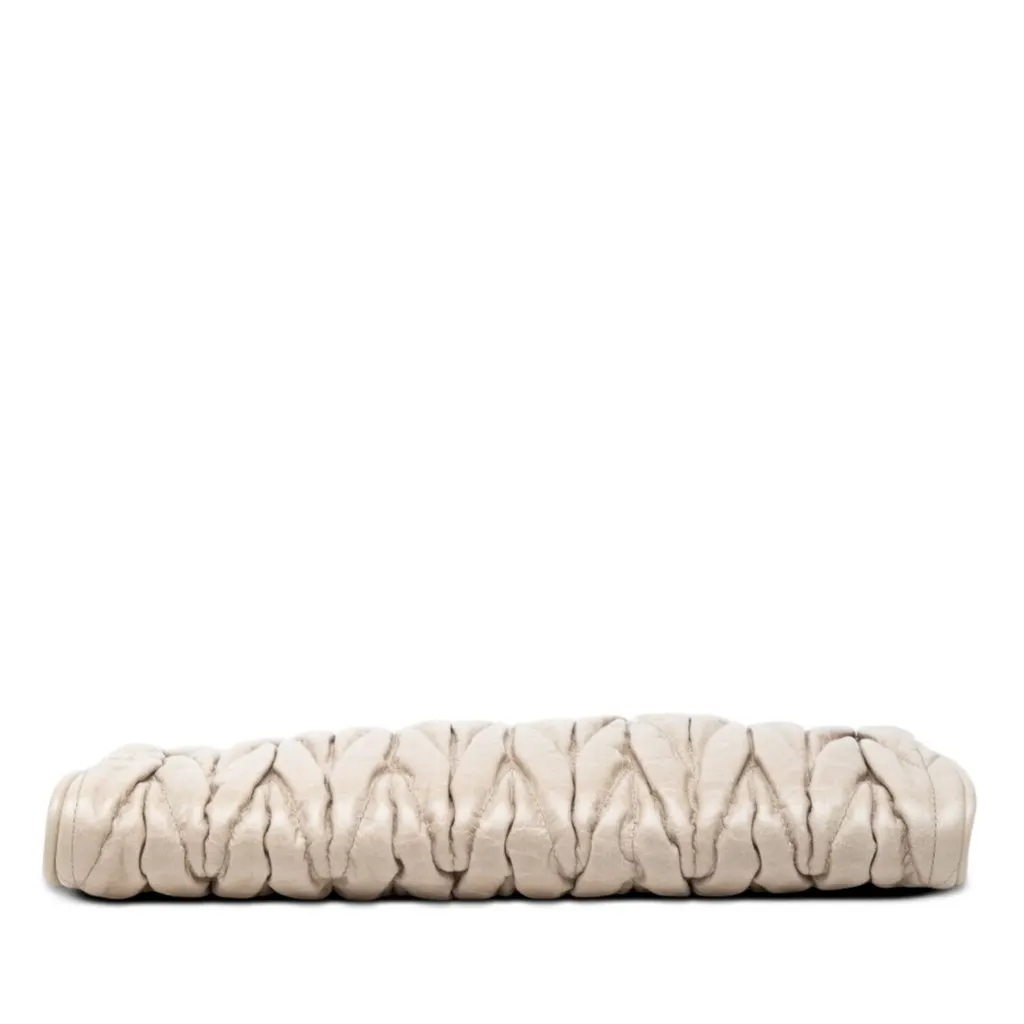 Miu Miu Matelasse Nappa Clutch Beige Leather Very good - Inside View