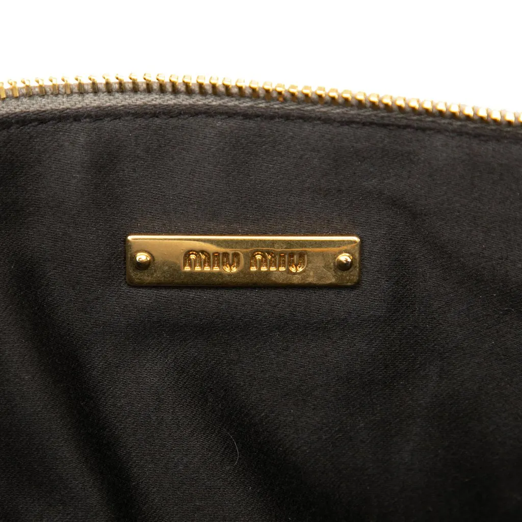 Miu Miu Matelasse Nappa Clutch Beige Leather Very good - Box View