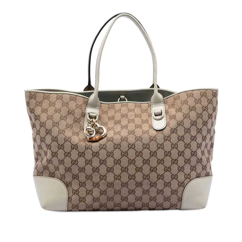 Gucci GG Canvas Heart Bit Tote Beige Very good - Front View