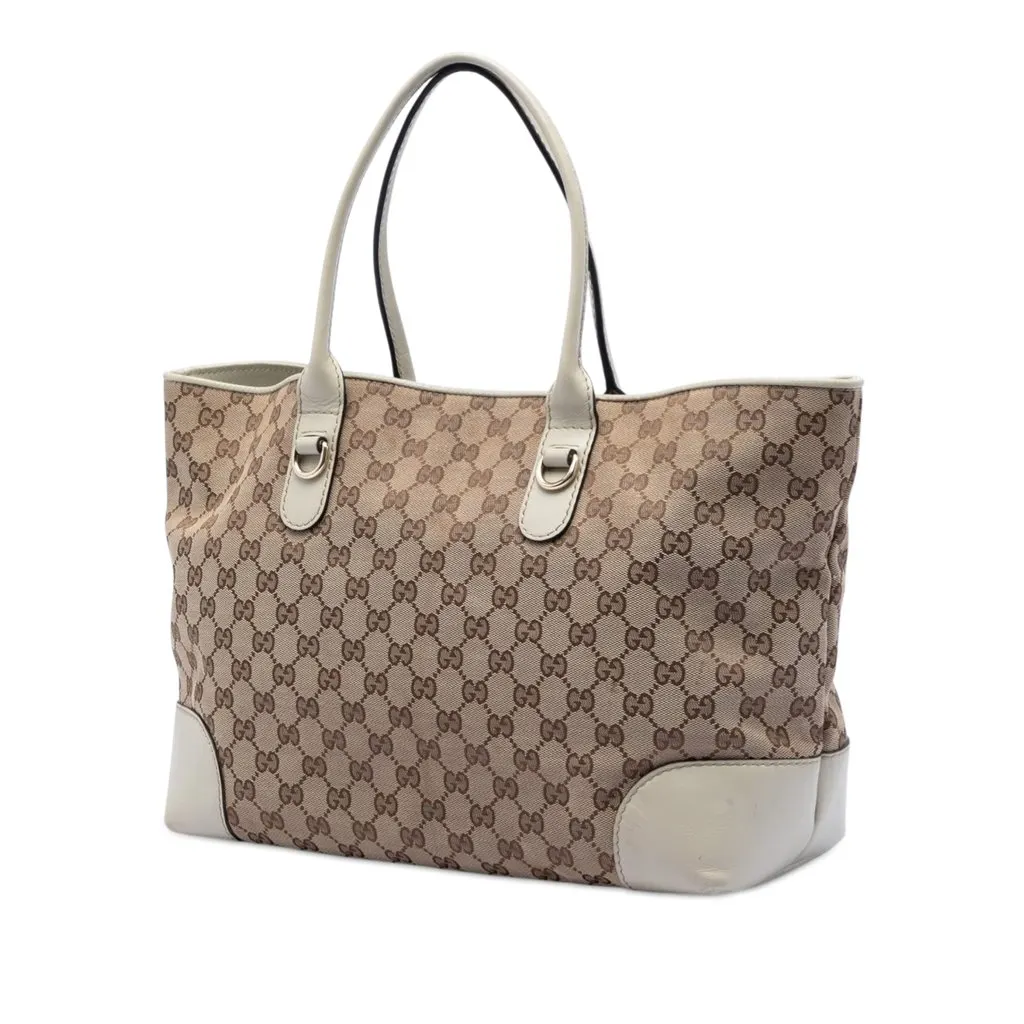 Gucci GG Canvas Heart Bit Tote Beige Very good - Back View