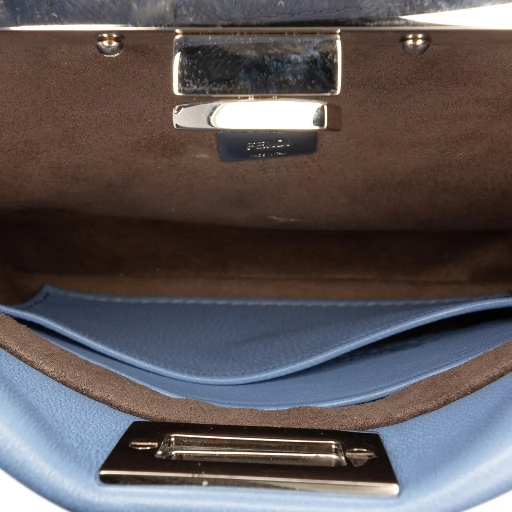 Fendi Micro Nappa Peekaboo Iconic Satchel Blue Leather Very good - Model View