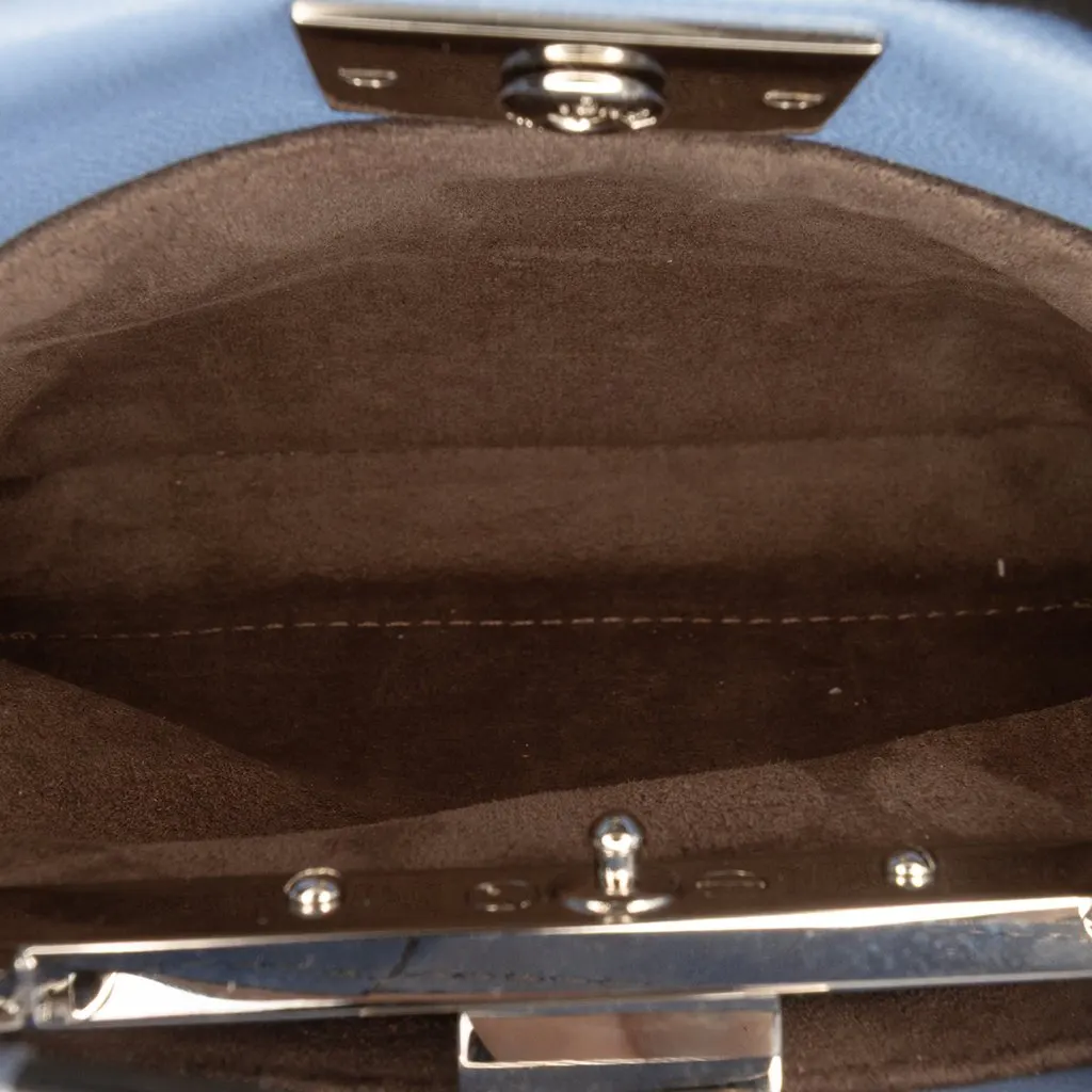 Fendi Micro Nappa Peekaboo Iconic Satchel Blue Leather Very good - Box View