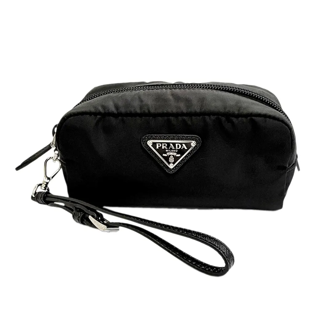 Prada Mini Re Nylon Pouch Black Very good - Front View