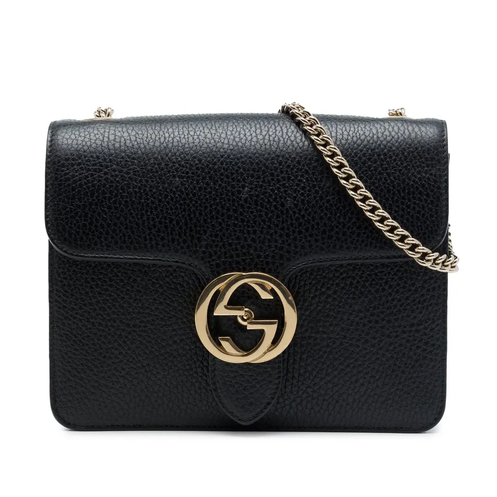 Gucci صغيرة Dollar جلد العجل Interlocking G حقيبة كروس