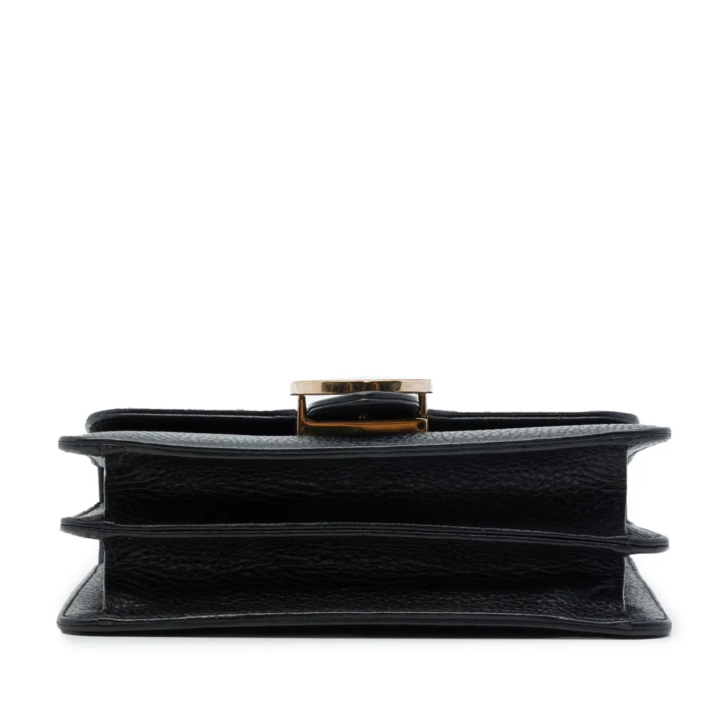 Gucci Small Dollar Calfskin Interlocking G Crossbody Black Leather Very good - Inside View