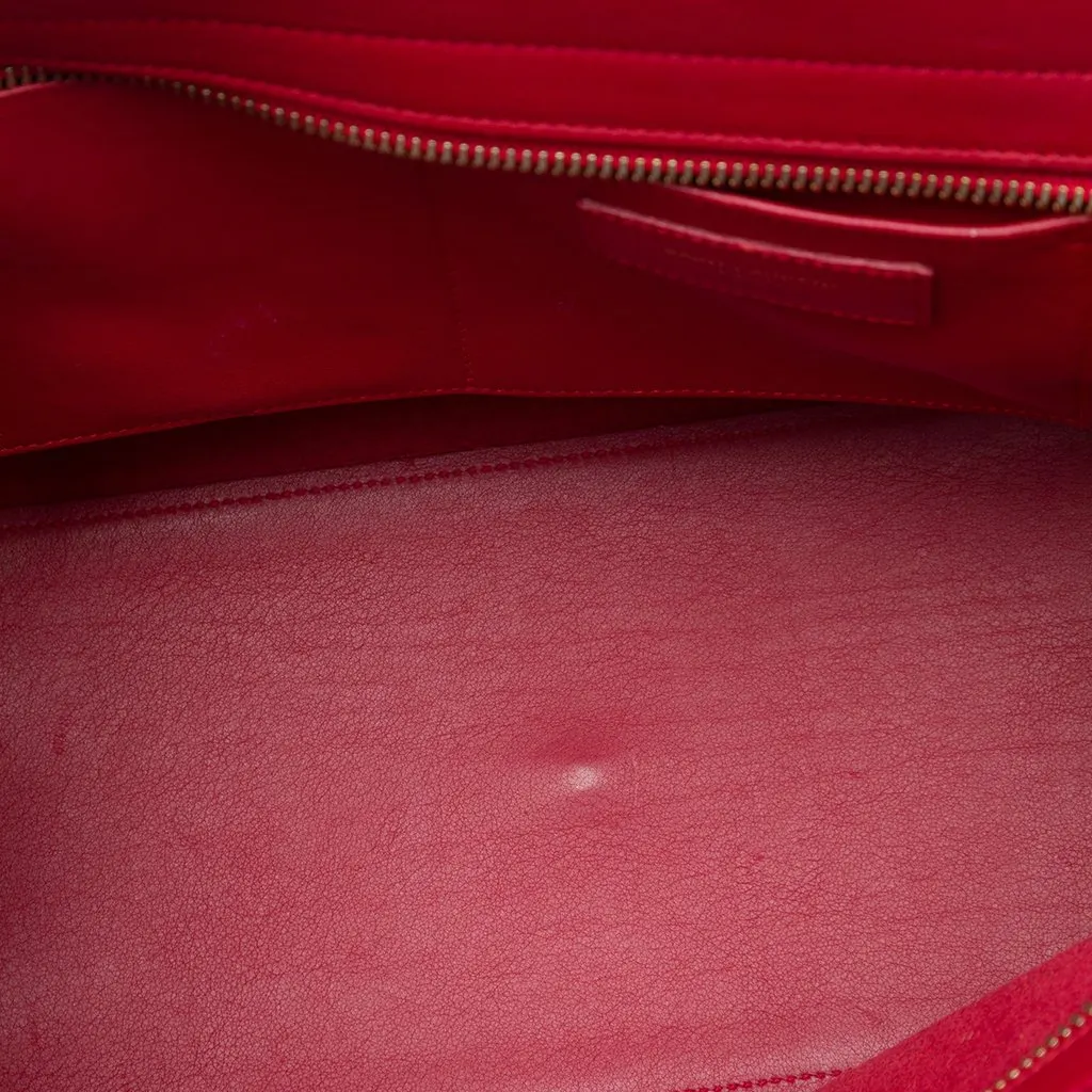 Saint Laurent Small Leather Monogram Downtown Cabas Satchel Red Leather Very good - Model View