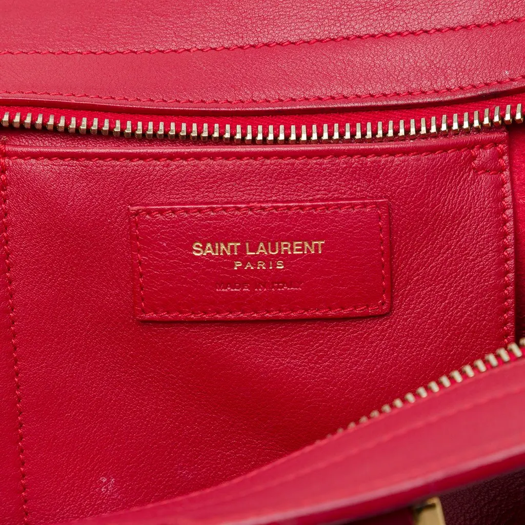 Saint Laurent Small Leather Monogram Downtown Cabas Satchel Red Leather Very good - Box View
