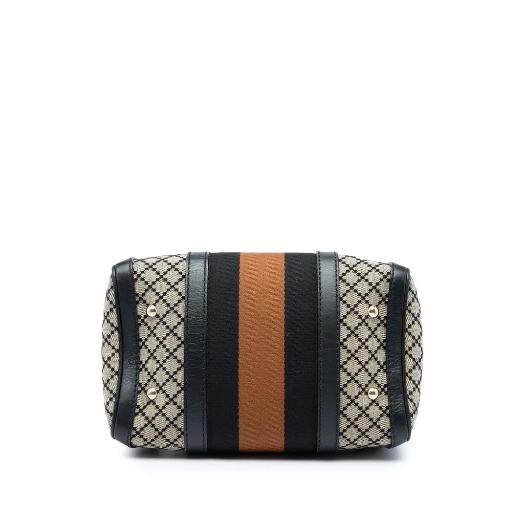 Gucci Small Diamante Canvas Web Joy Boston Bag Beige Very good - Inside View