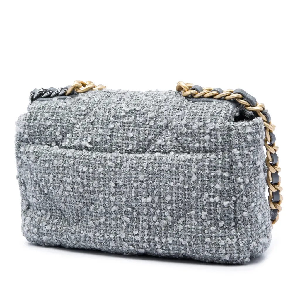 Chanel Medium Tweed 19 Flap MultiColor Very good - Back View