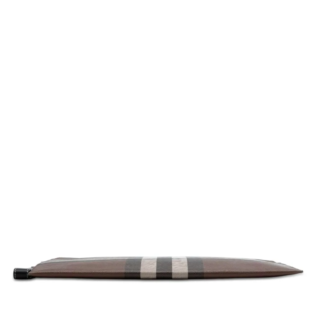 Burberry Check Coated Canvas Zip Pouch Brown Very good - Inside View