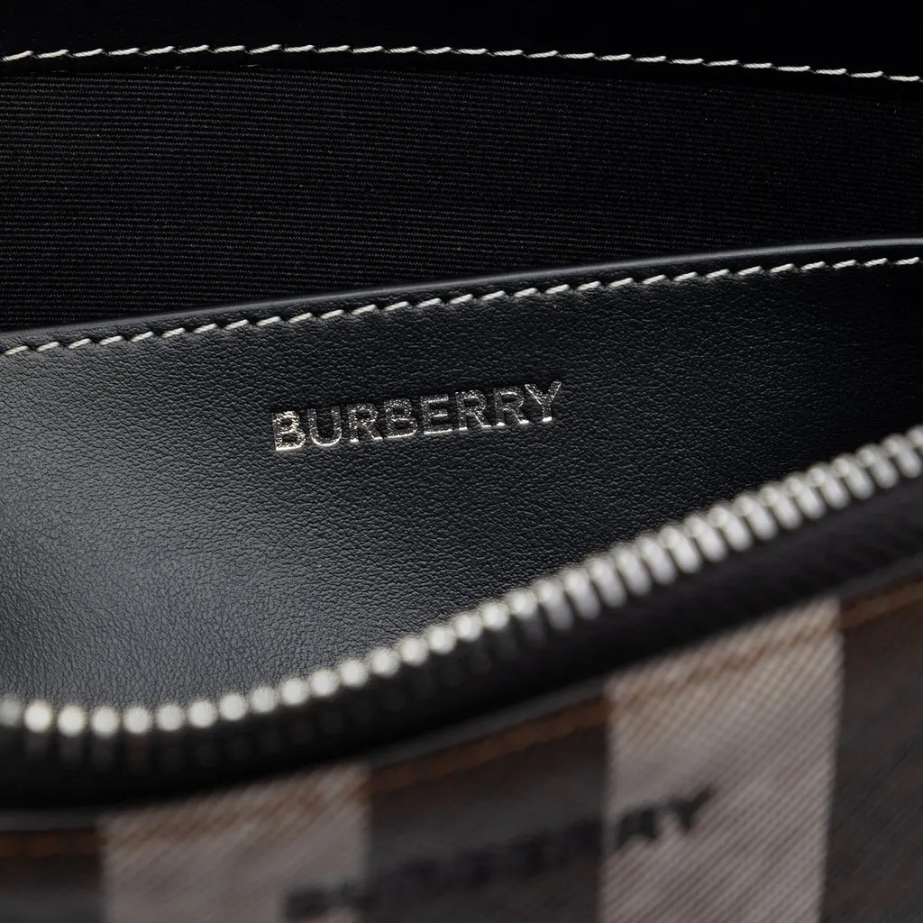 Burberry Check Coated Canvas Zip Pouch Brown Very good - Box View