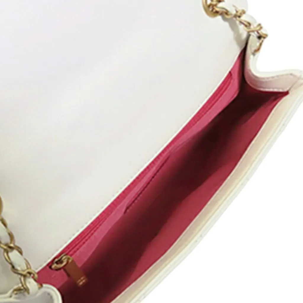 Chanel Medium Lambskin In The Loop Flap White Leather Very good - Model View