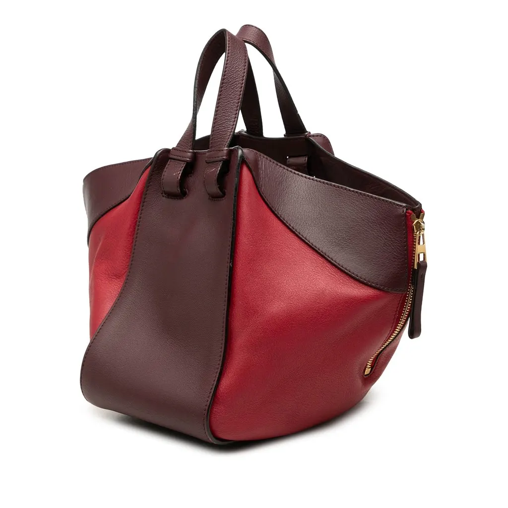 Loewe Small Bicolor Calfskin Hammock Bag Red Leather Very good - Back View