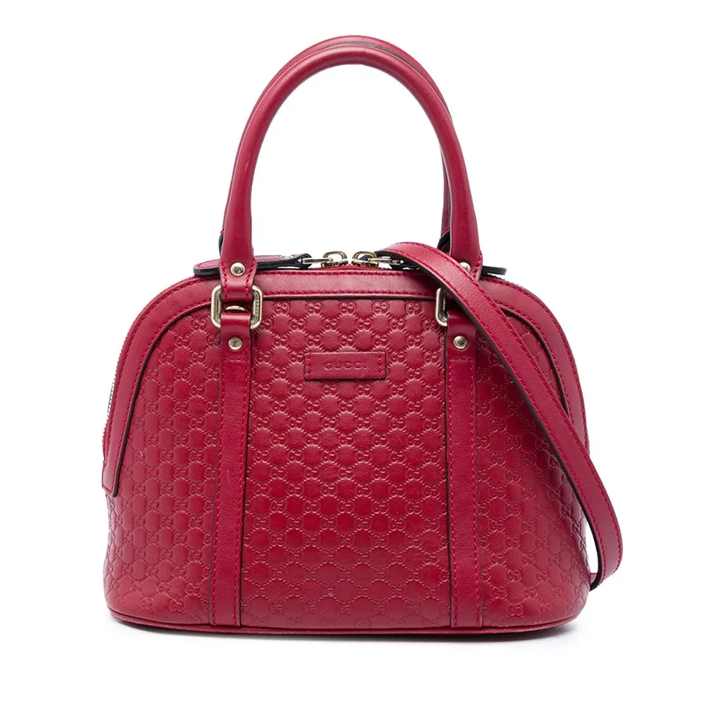 Gucci Mini Microguccissima Dome Satchel Red Leather Very good - Front View