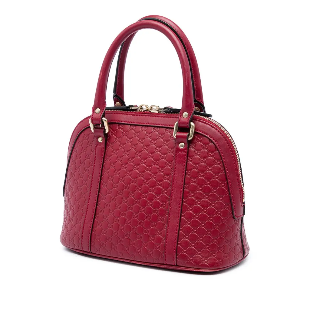 Gucci Mini Microguccissima Dome Satchel Red Leather Very good - Back View