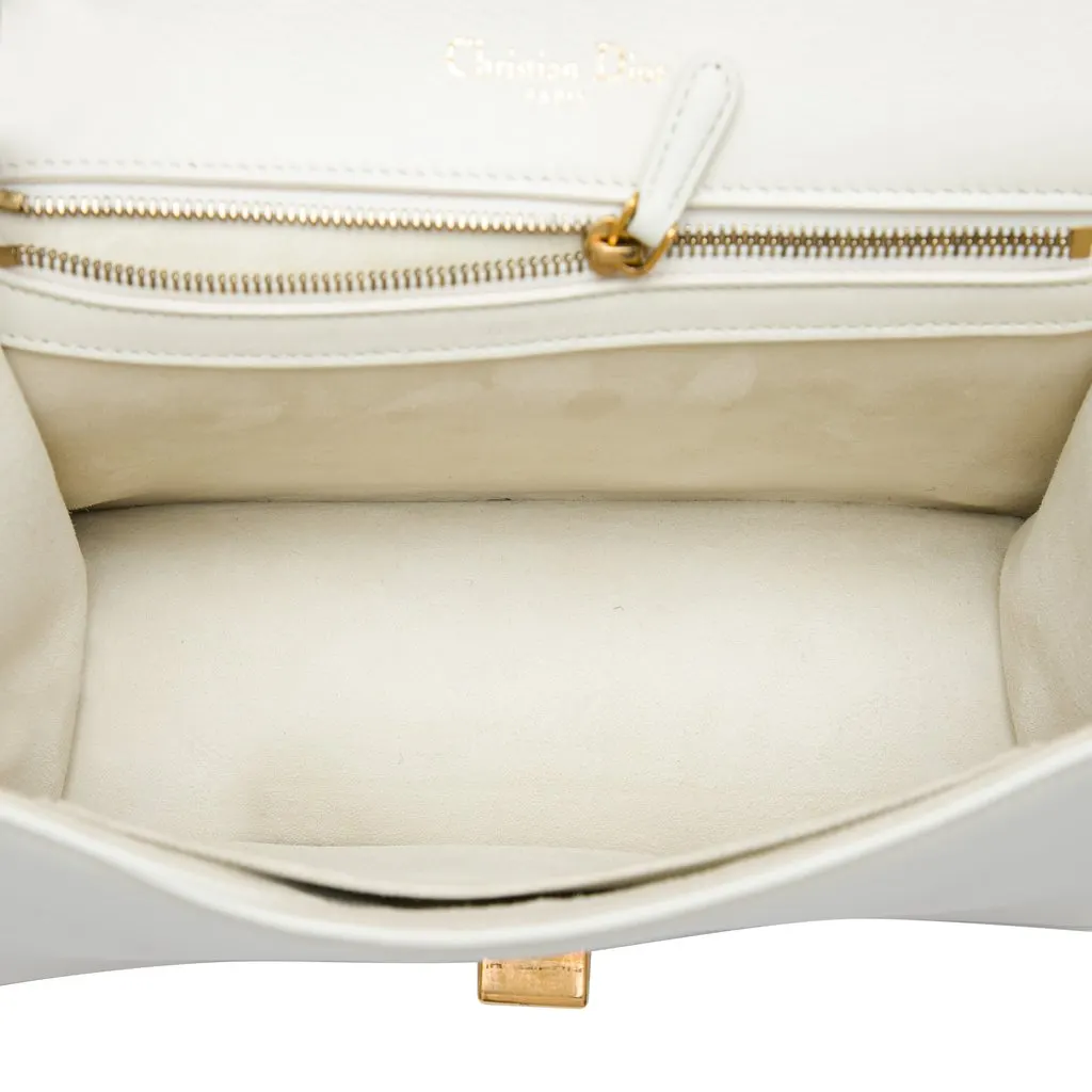 Dior Medium Studded Lambskin Diorama Flap White Leather Very good - Model View