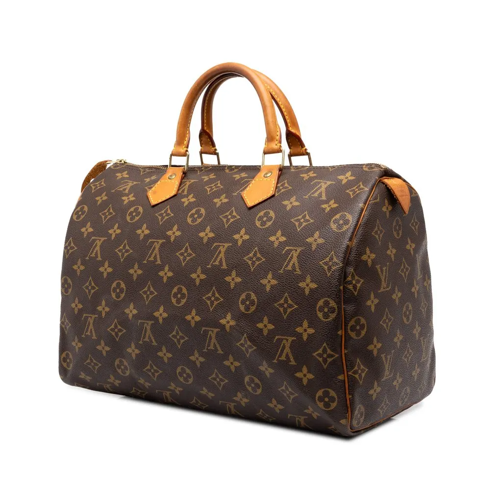 Louis Vuitton Monogram Speedy 35 Brown Canvas Good - Back View