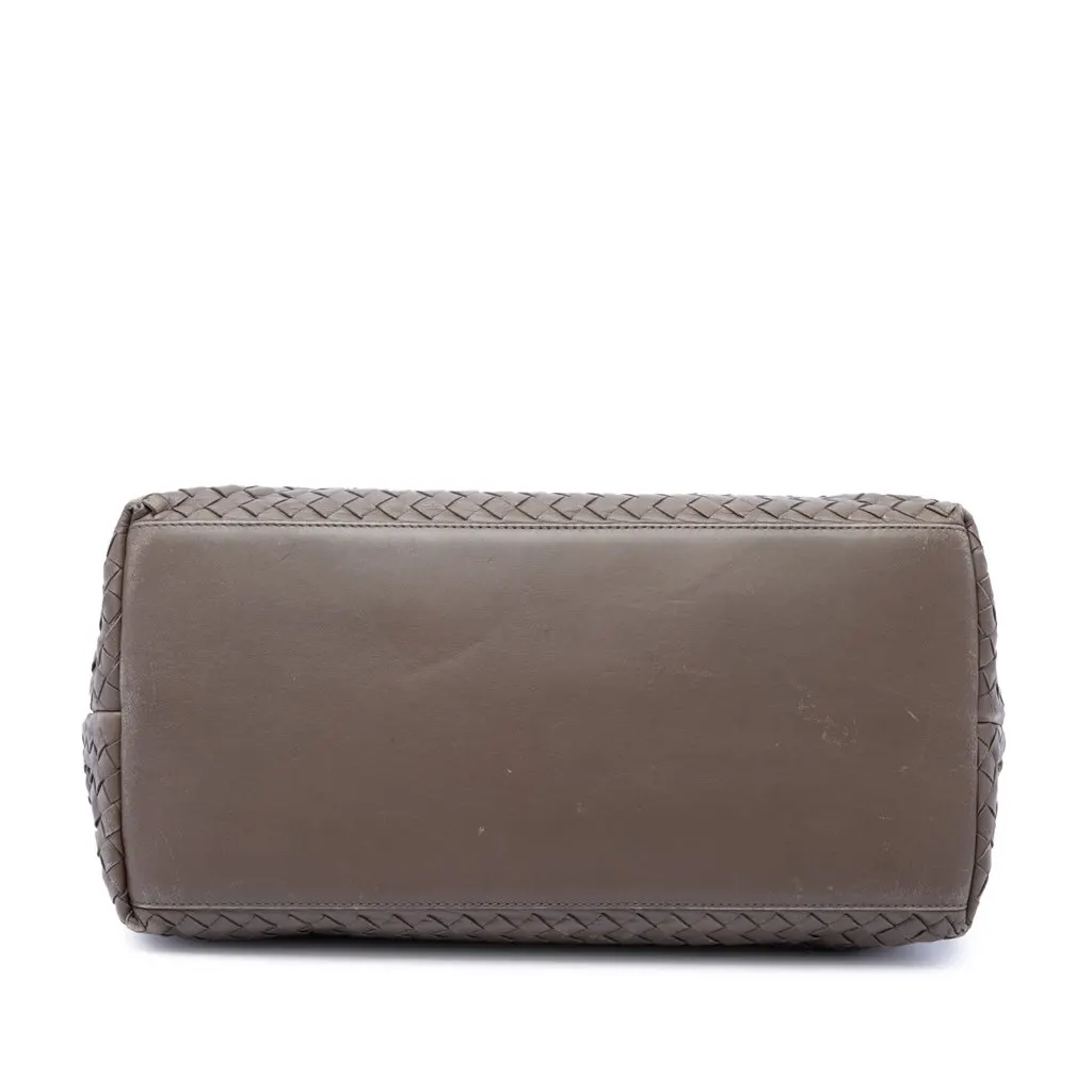Bottega Veneta Nappa Intrecciato Satchel Brown Leather Very good - Inside View