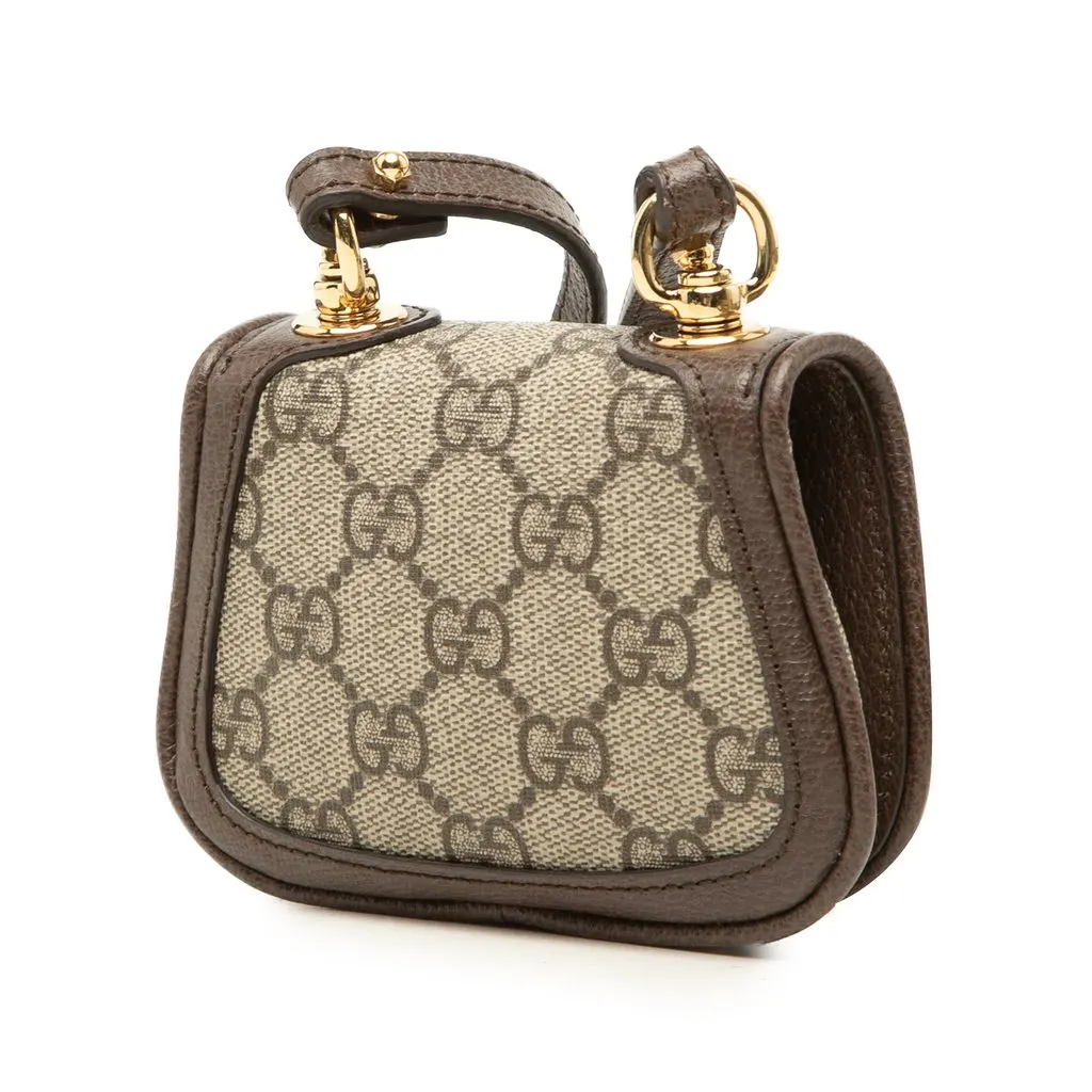 Gucci GG Supreme Blondie Card Case on Strap Beige Canvas Very good - Back View