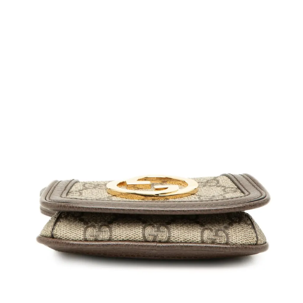 Gucci GG Supreme Blondie Card Case on Strap Beige Canvas Very good - Inside View