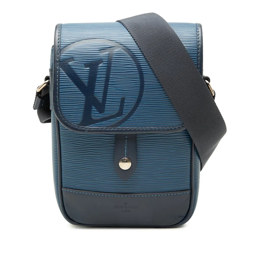 Louis Vuitton Epi Downtown Messenger BB Blue Leather Good - Front View