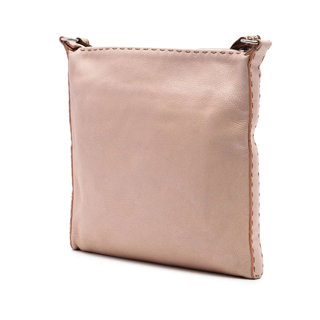 Fendi Leather Selleria Crossbody Pink Leather Very good - Back View