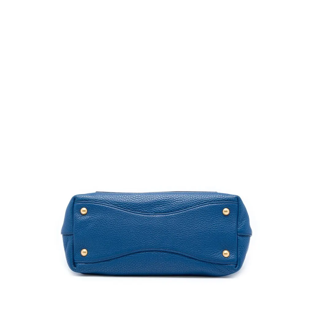 Miu Miu Vitello Daino Top Handle Bag Blue Leather Very good - Inside View