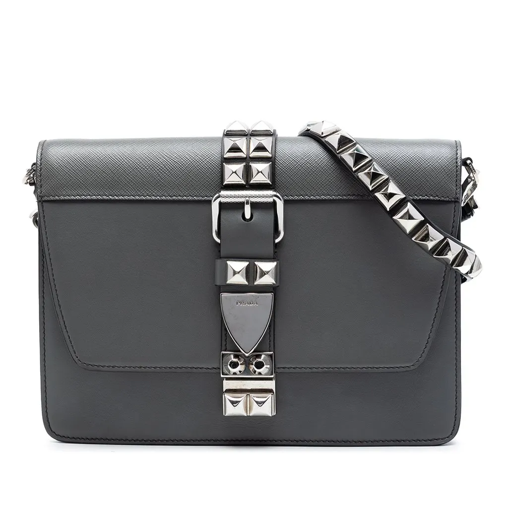Prada City Calf and Saffiano Elektra Crossbody MultiColor Leather Very good - Front View
