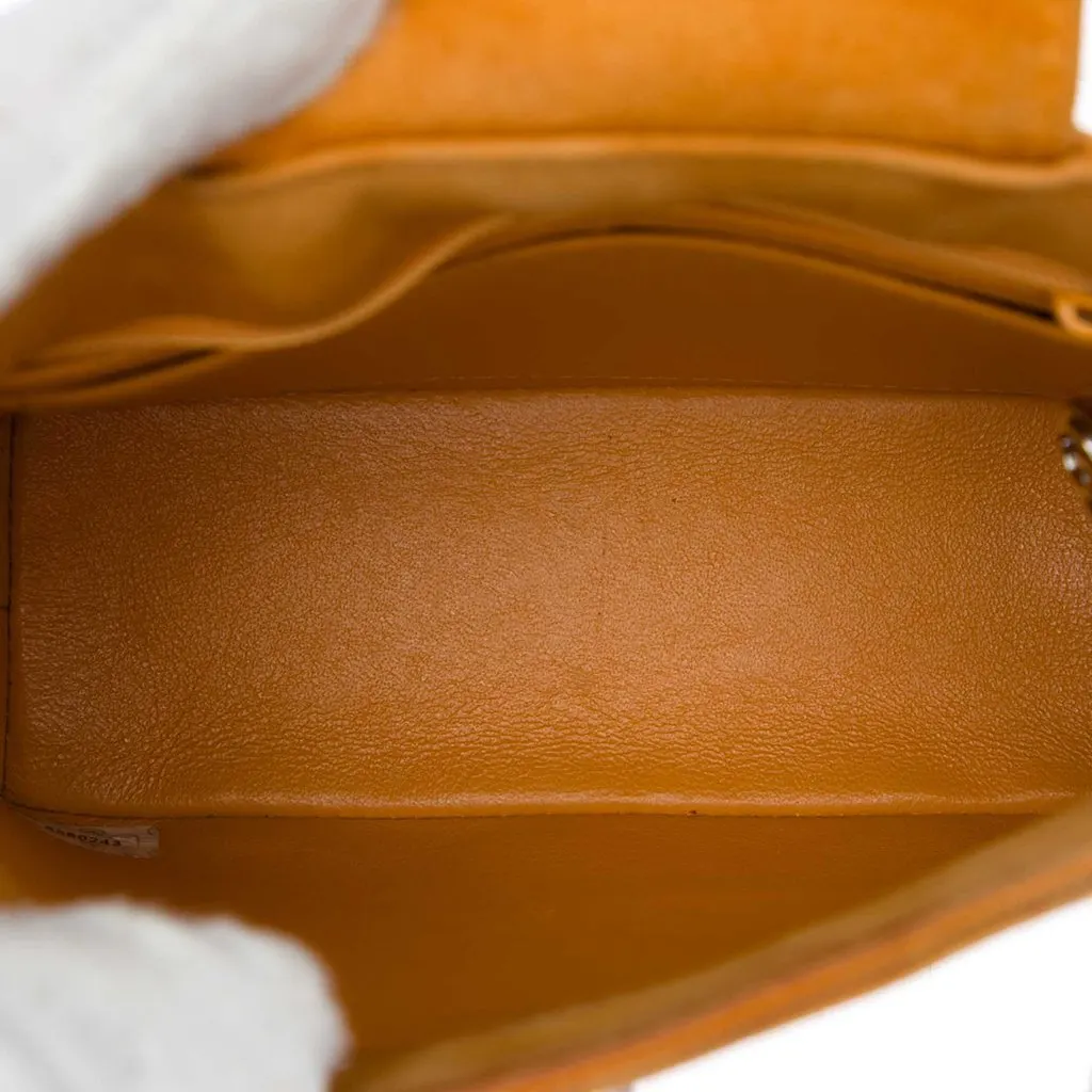 Chanel CC Suede Handbag Brown Leather Very good - Model View