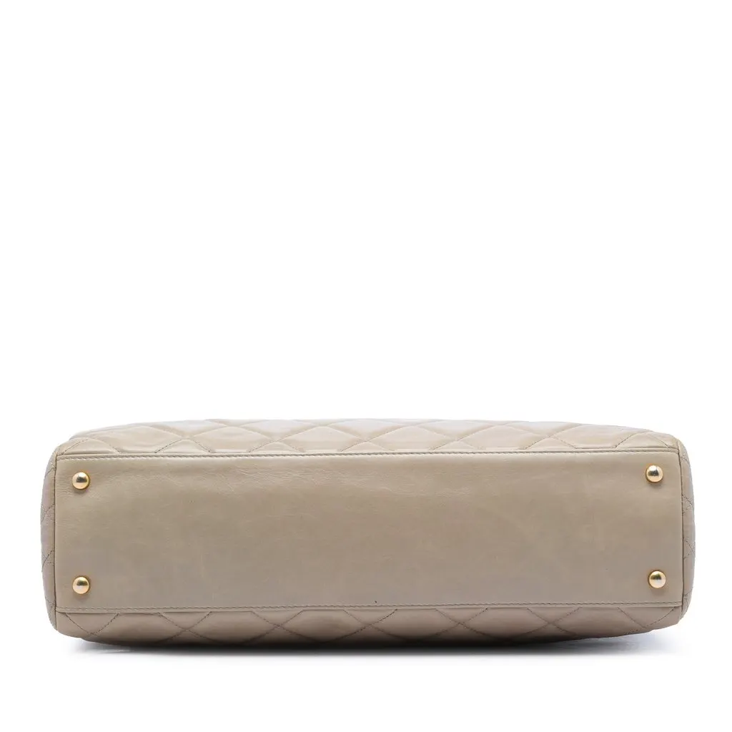 Chanel Quilted Glazed Calfskin Daily Walk Tote Beige Leather Very good - Inside View
