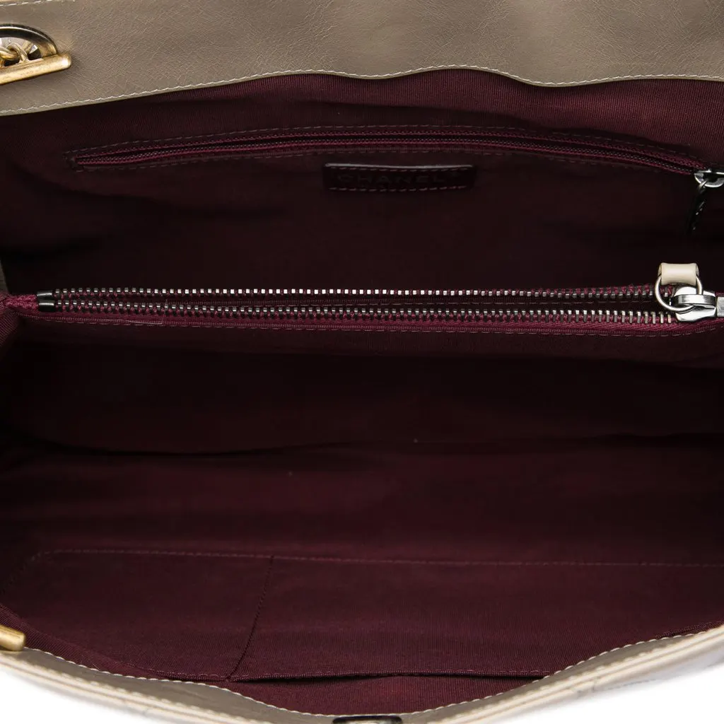 Chanel Quilted Glazed Calfskin Daily Walk Tote Beige Leather Very good - Model View