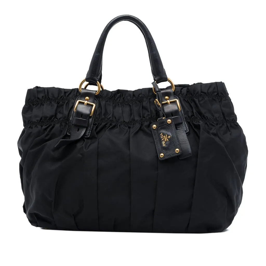 Prada Tessuto Gaufre Tote Black Polyamide Very good - Front View