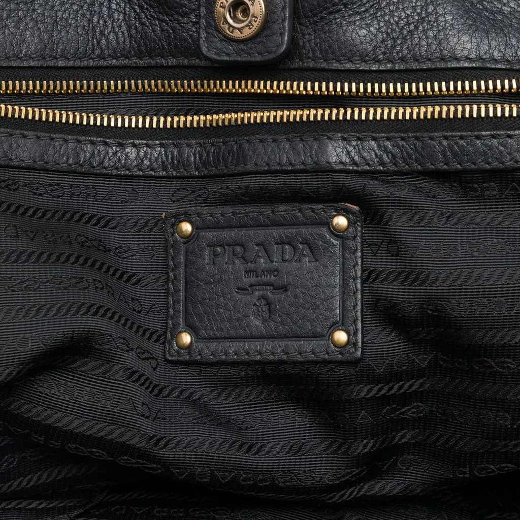Prada Tessuto Gaufre Tote Black Polyamide Very good - Box View