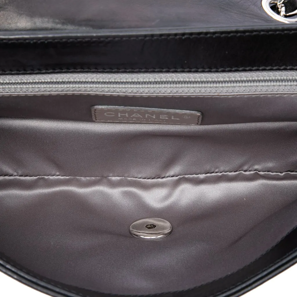 Chanel Small CC Quilted Lambskin Astrakhan Flap Black Leather Very good - Model View