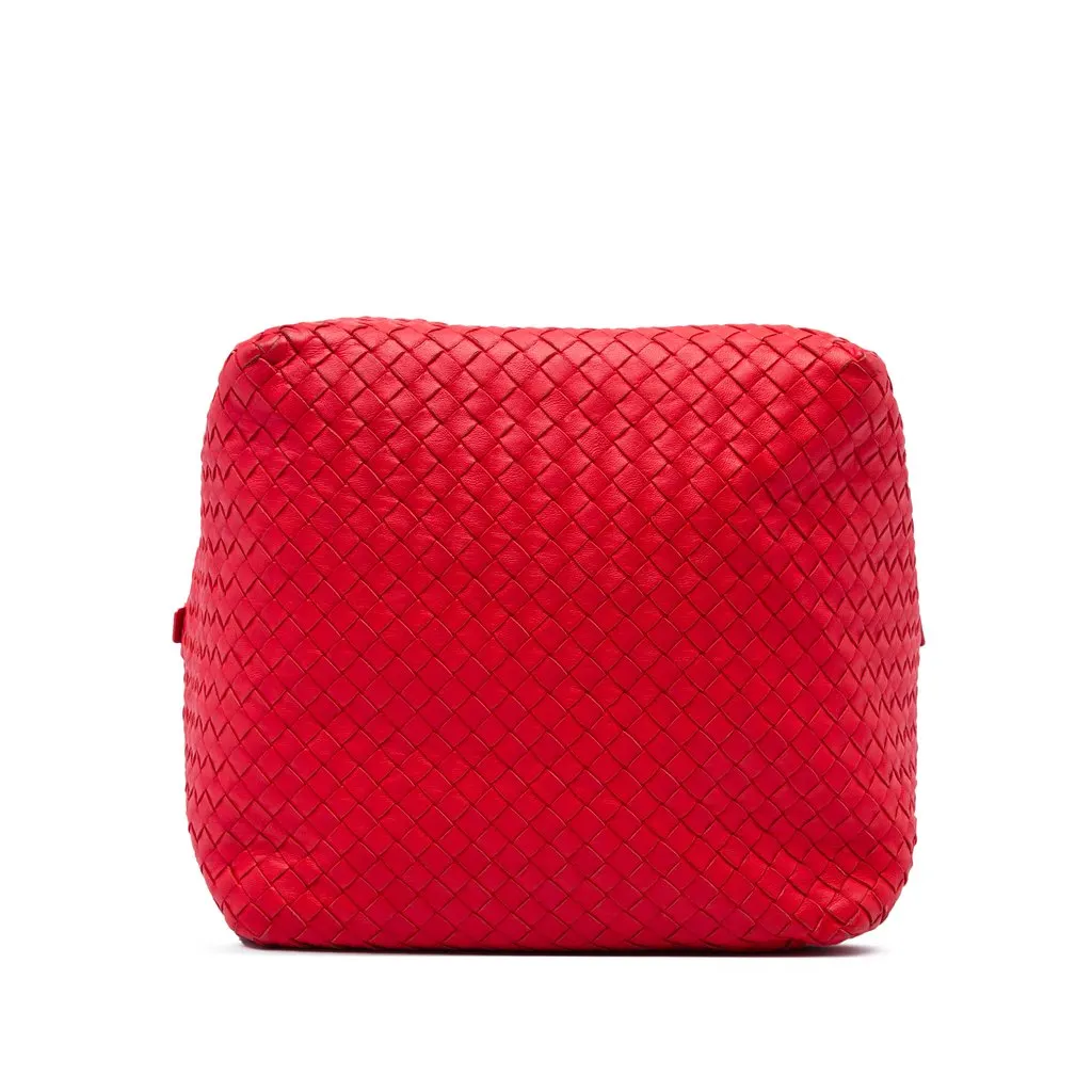 Bottega Veneta Nappa Intrecciato Cube Shoulder Bag Red Leather Very good - Inside View