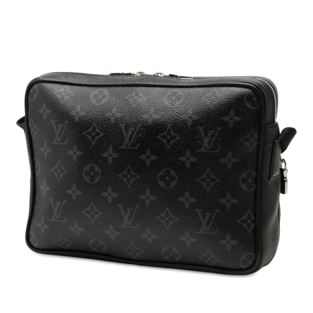 Louis Vuitton Monogram Taigarama Outdoor Messenger Black Leather Good - Back View