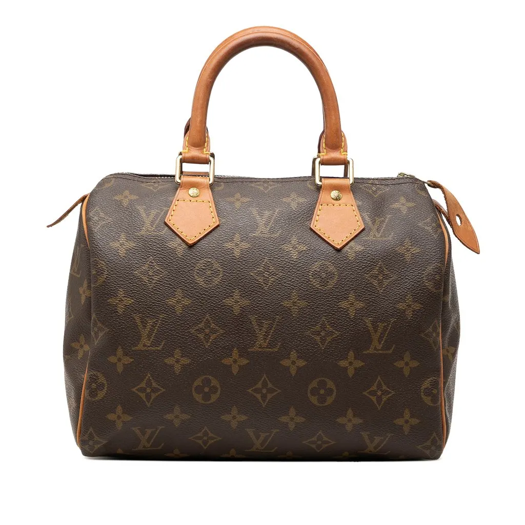 Louis Vuitton Monogram Speedy 25 Brown Canvas Good - Front View