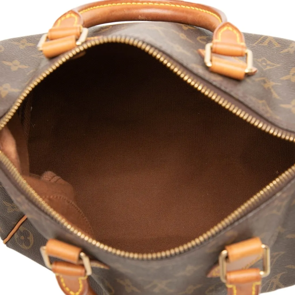 Louis Vuitton Monogram Speedy 25 Brown Canvas Good - Model View