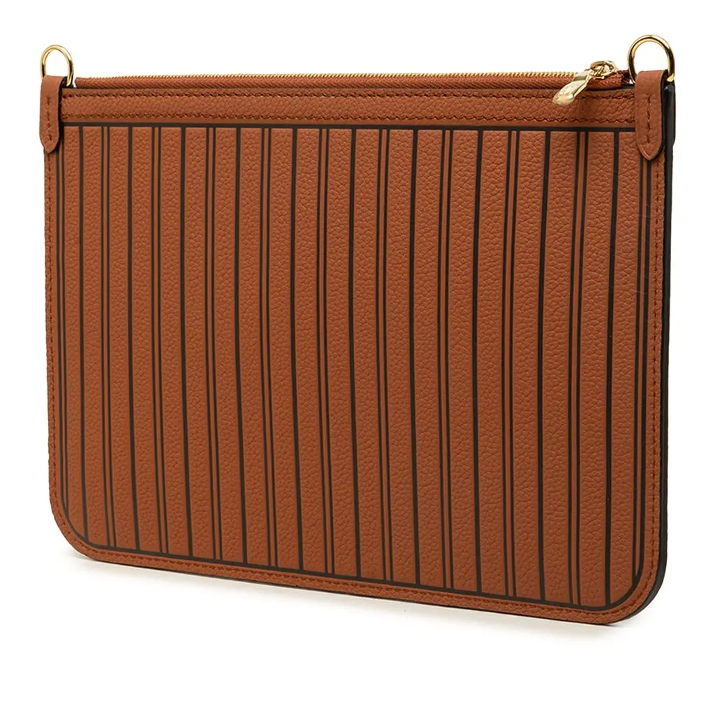 Louis Vuitton Inside Out Calfskin Neverfull MM Pouch Brown Leather Very good - Back View